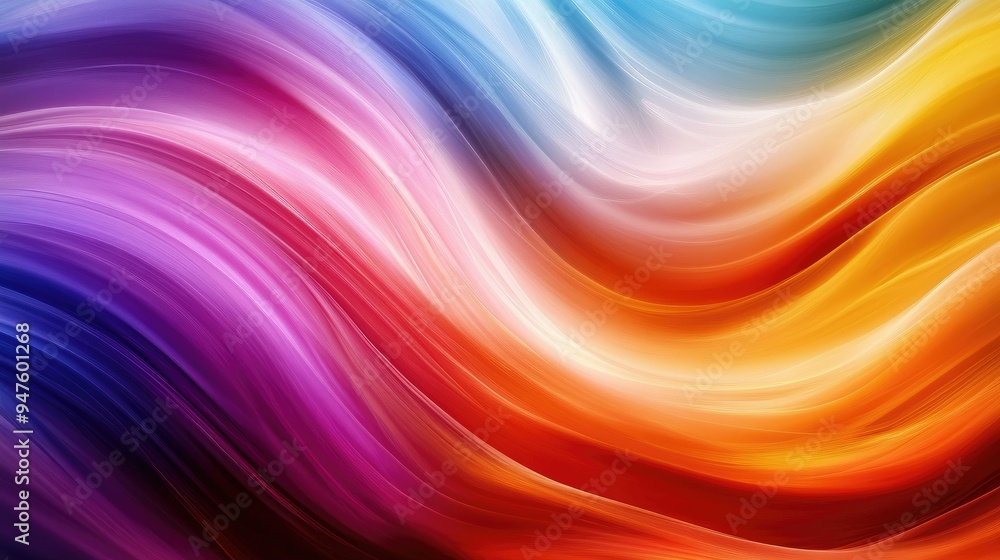 Wall mural Dynamic waves of vibrant abstract colors