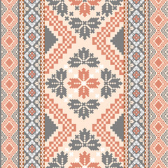 Traditional Ukrainian
Cross-Stitch Embroidery - Detailed Vector
Illustration for Textile Print Design