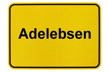 Illustration eines Ortsausgangsschildes der Gemeinde Adelebsen in Niedersachsen