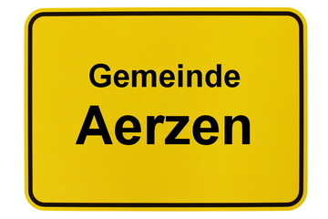 Illustration eines Ortsausgangsschildes der Gemeinde Aerzen in Niedersachsen