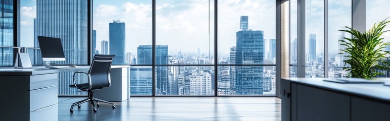 Modern Office with Cityscape View