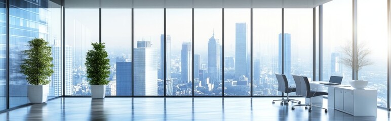 Modern Office with Cityscape View