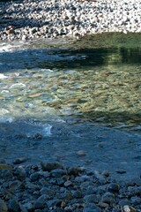 Water flowing over the rocks