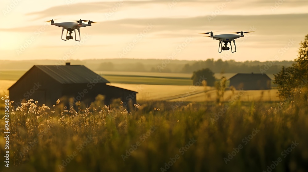 Poster drones capturing precision farming data for sustainable agriculture and iot powered optimization aer