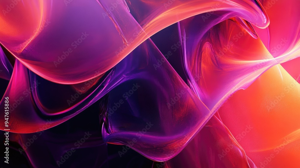 Poster ethereal glow emanating from abstract shapes