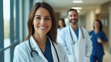 Fototapeta premium Doctor in hospital. copy space for text.