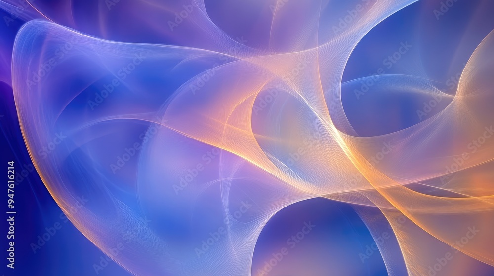 Poster ethereal glow emanating from abstract shapes