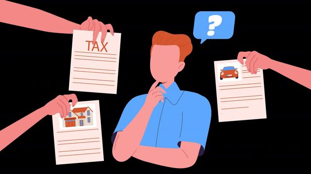  Man Thinking for Financial Decision Animation HD On Alpha