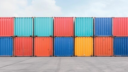 Fototapeta premium Freight Container Planning and Logistics Management for Efficient Supply Chain Deep Dive Into the Strategies Technologies and Teamwork Behind Optimizing Container Storage Loading