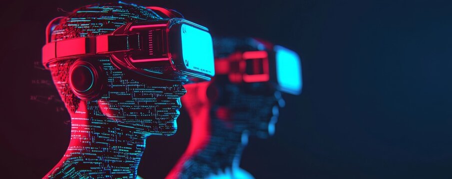 Holographic coding workshop, digital avatars, futuristic programming interface