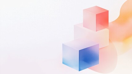 Blockchain and cryptocoin stacks, modern digital bank interface, copy space, watercolor style