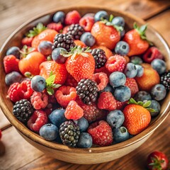 Obraz premium assortment of berries in a beautiful bowl