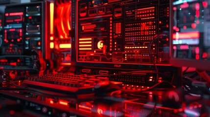 Obraz premium Close-up of a Computer's Motherboard