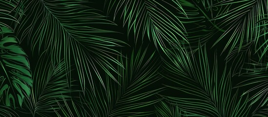 Tropical Leaf Pattern with Dark Green Hues