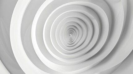 Obraz premium Abstract White Circular Pattern with Depth Illusion