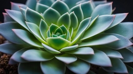 Fototapeta premium Succulent Leaf, close-up of a succulent plant's plump, fleshy leaf