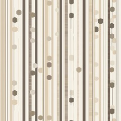Seamless pattern of neutral-toned stripes and small, elegant shapes