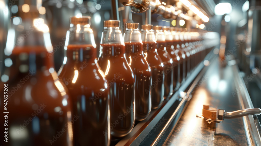 Poster the automated bottling line