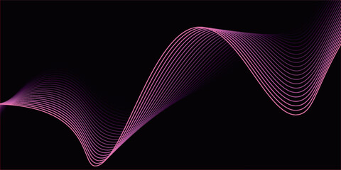 Abstract background with blue geometric wavy lines. Modern minimal trendy lines pattern horizontal.