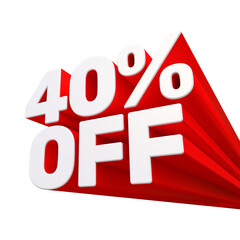 3D red long shadow with  of percentage 40%