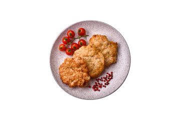 Delicious fried pork or chicken chops breaded with salt and spices