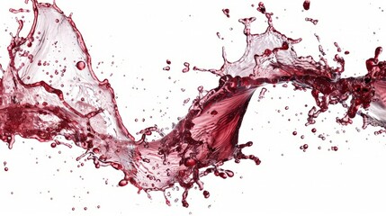 Naklejka premium Delicious red wine splash isolated on a white background.