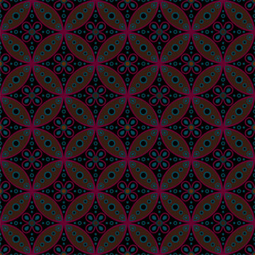 Pinang Kawung Batik Pattern, Indonesian Javanese Batik with seamless floral pattern, Vector Background.