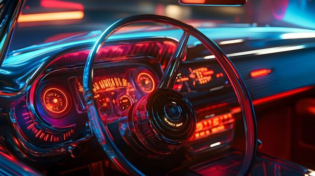 Retro Futuristic Time Machine Concealed Within a Classic Automobile