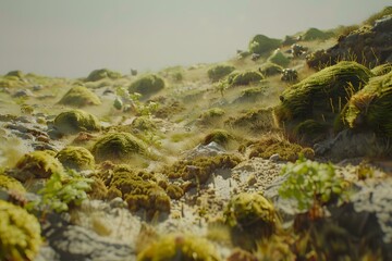 Green Moss Covered Hillside Landscape