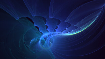 3D rendering abstract blue technology fractal background. Its not AI Generatd illustration.