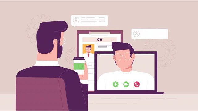 Online Job Interview Animation HD