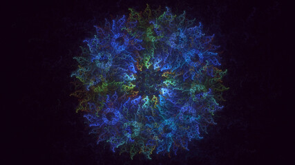 3D manual rendering abstract colorful fractal light background. Its not AI Generatd illustration.