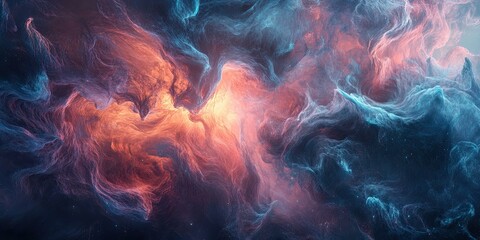 Abstract blue and red nebula.