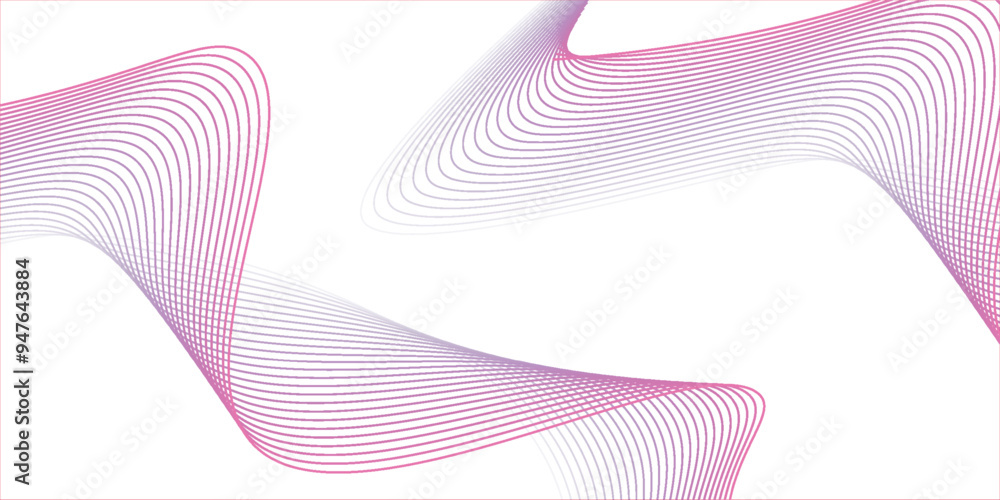 Poster abstract background with blue geometric wavy lines. modern minimal trendy lines pattern horizontal.