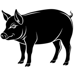 Pig Silhouette Black Vector