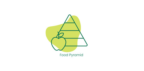 Food Pyramid Vector Icon Depicting Balanced Dietary Guidelines