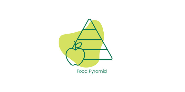 Food Pyramid Vector Icon Depicting Balanced Dietary Guidelines