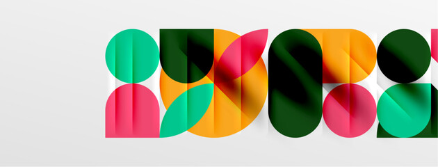 Round shapes, circles and lines minimal geometric background. Vector Illustration For Wallpaper, Banner, Background, Card, Book Illustration, landing page