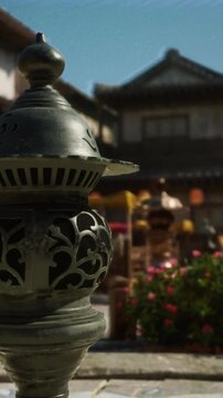Stunning Japanese temple clear sky