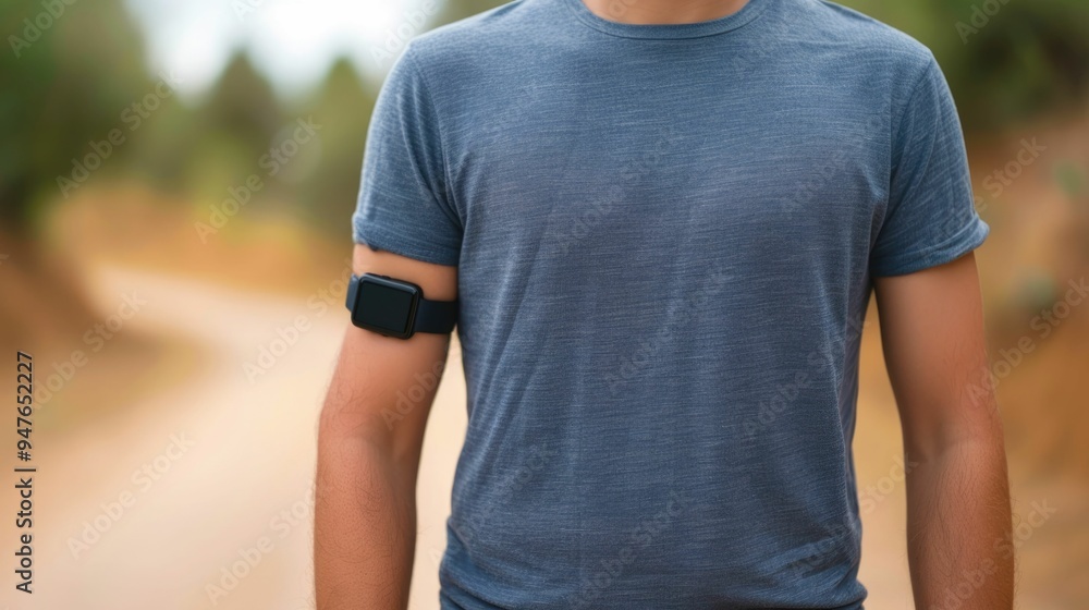 Poster advanced wearable health technology designed for tracking and monitoring key metrics related to chro