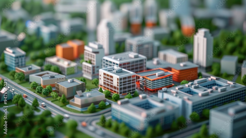 Aufkleber futuristic 5g smart city with interconnected infrastructure and advanced technology displayed in a m