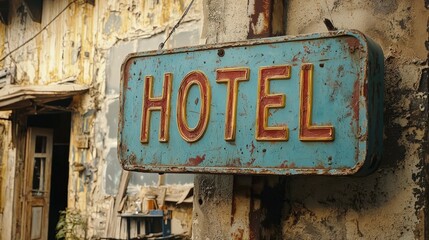 Fototapeta premium old vintage metal sign with the text 