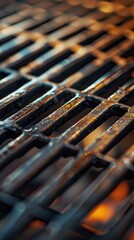 Closeup of a hot grill