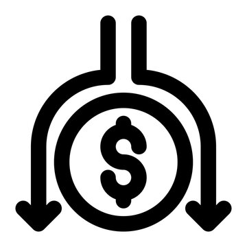 black dollar coin with arrows clip art preview