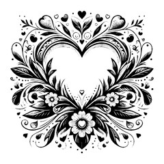 love frame with floral vector design