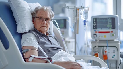 Patient receiving dialysis treatment