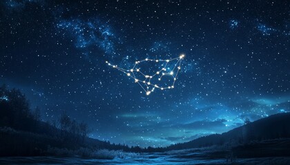 Obraz premium Stunning digital art of the glowing sagittarius constellation in a starry night sky