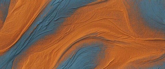 Obraz premium Abstract Texture of Swirling Orange and Blue Paint