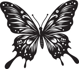 Beautiful butterfly insect silhouette illustration isolated on a white background