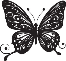 Beautiful butterfly insect silhouette illustration isolated on a white background